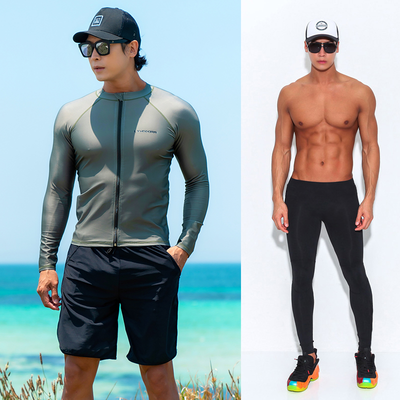 Army green zipper + underwear + long pants